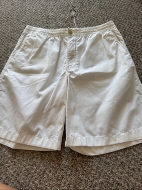 Men's Casual White Drawstring Shorts